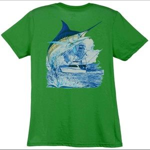 Men’s Dark Green Guy Harvey Marlin T-Shirt